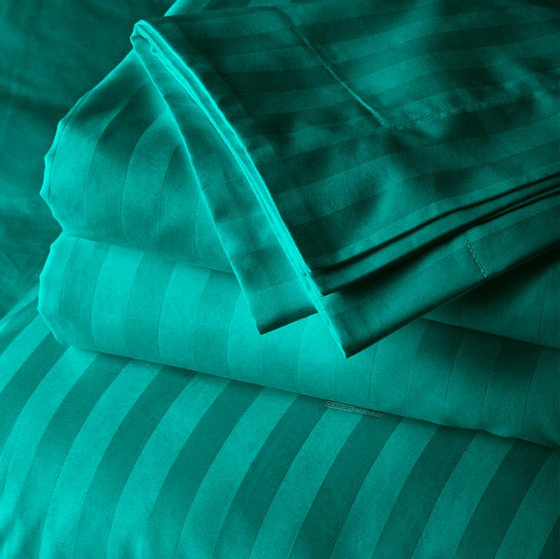 Turquoise green 20x54 stripe Body Pillow cover