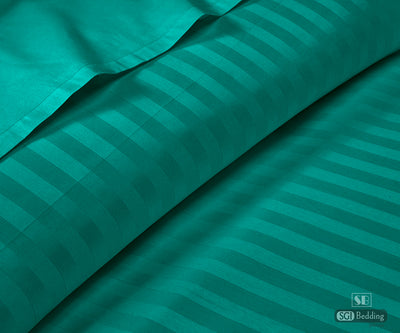 Turquoise Stripe Flat Sheet Set