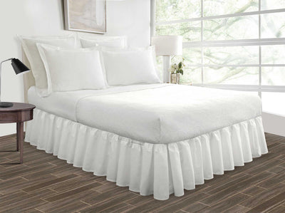 Luxury White Ruffled Bed Skirt
