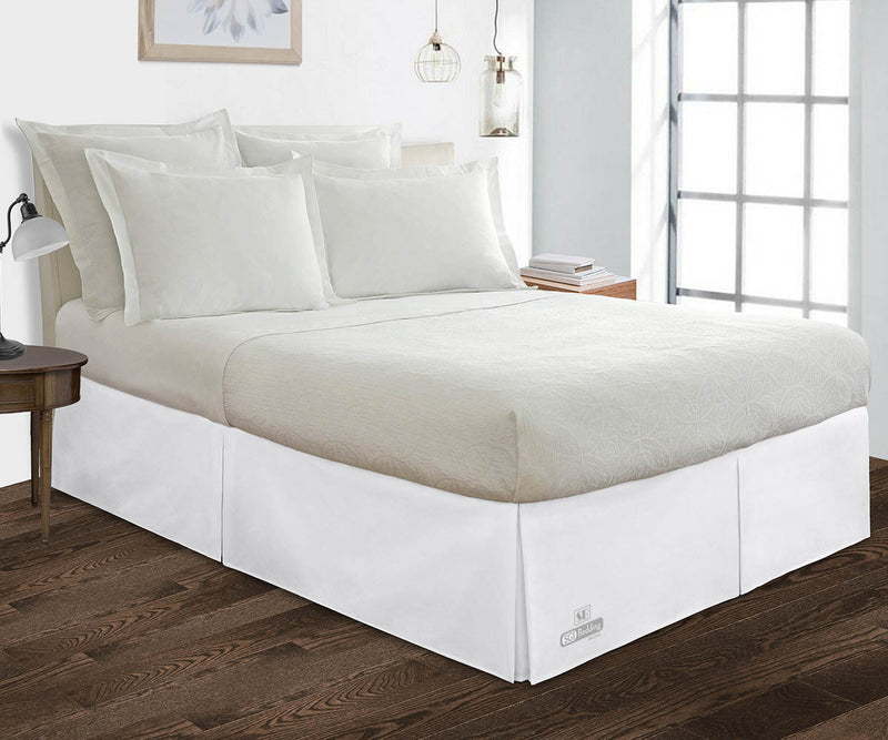 WHITE PLEATED BED SKIRT