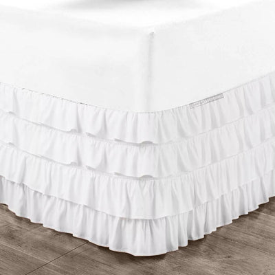 White Waterfall Ruffle Bed Skirt