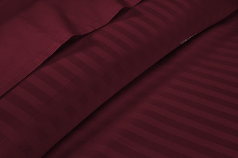 Wine Stripe Split King Sheets