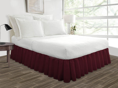 Luxury Wine Ruffled Bed Skirt