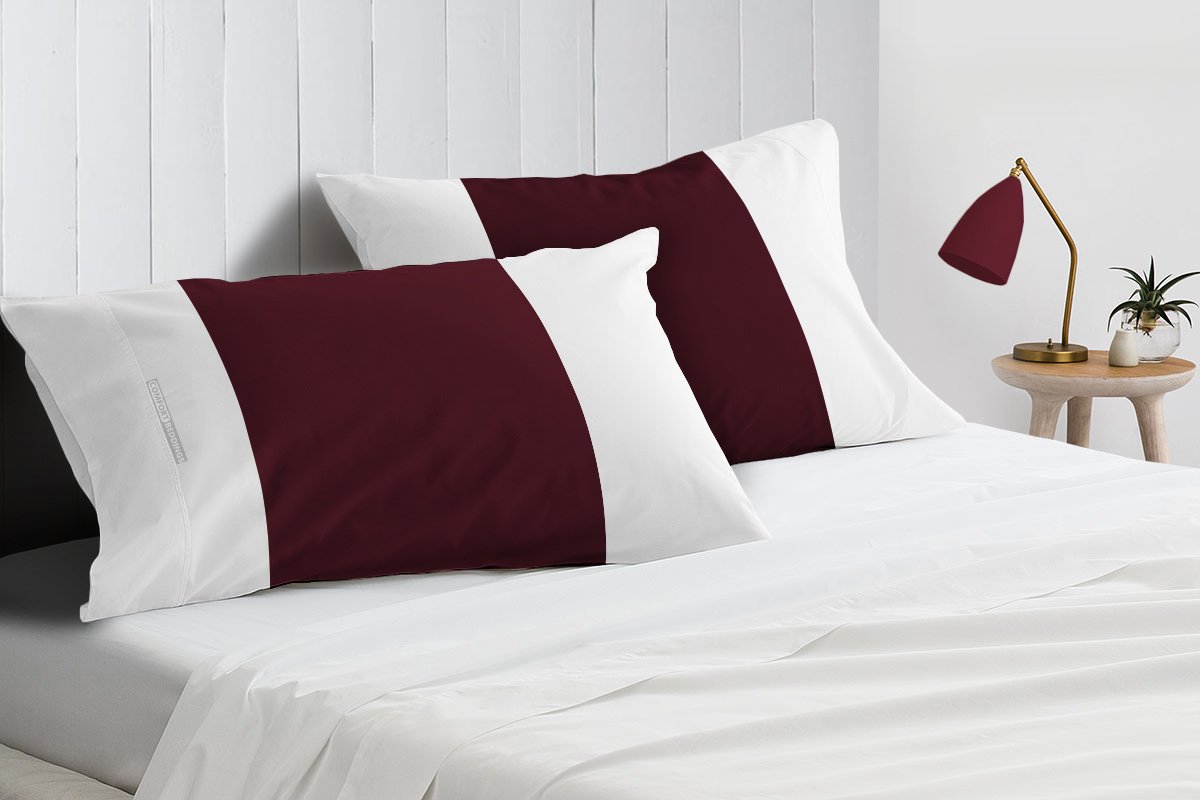 Classy wine - white contrast pillowcases