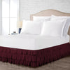 Wine Multi Ruffled bed skirt