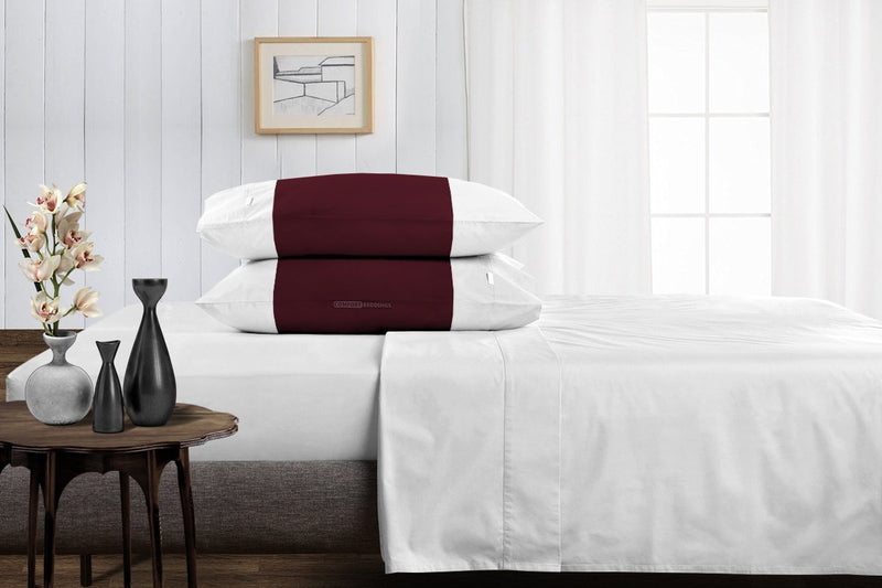 Classy wine - white contrast pillowcases