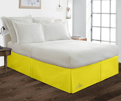 YELLOW PLEATED BED SKIRT