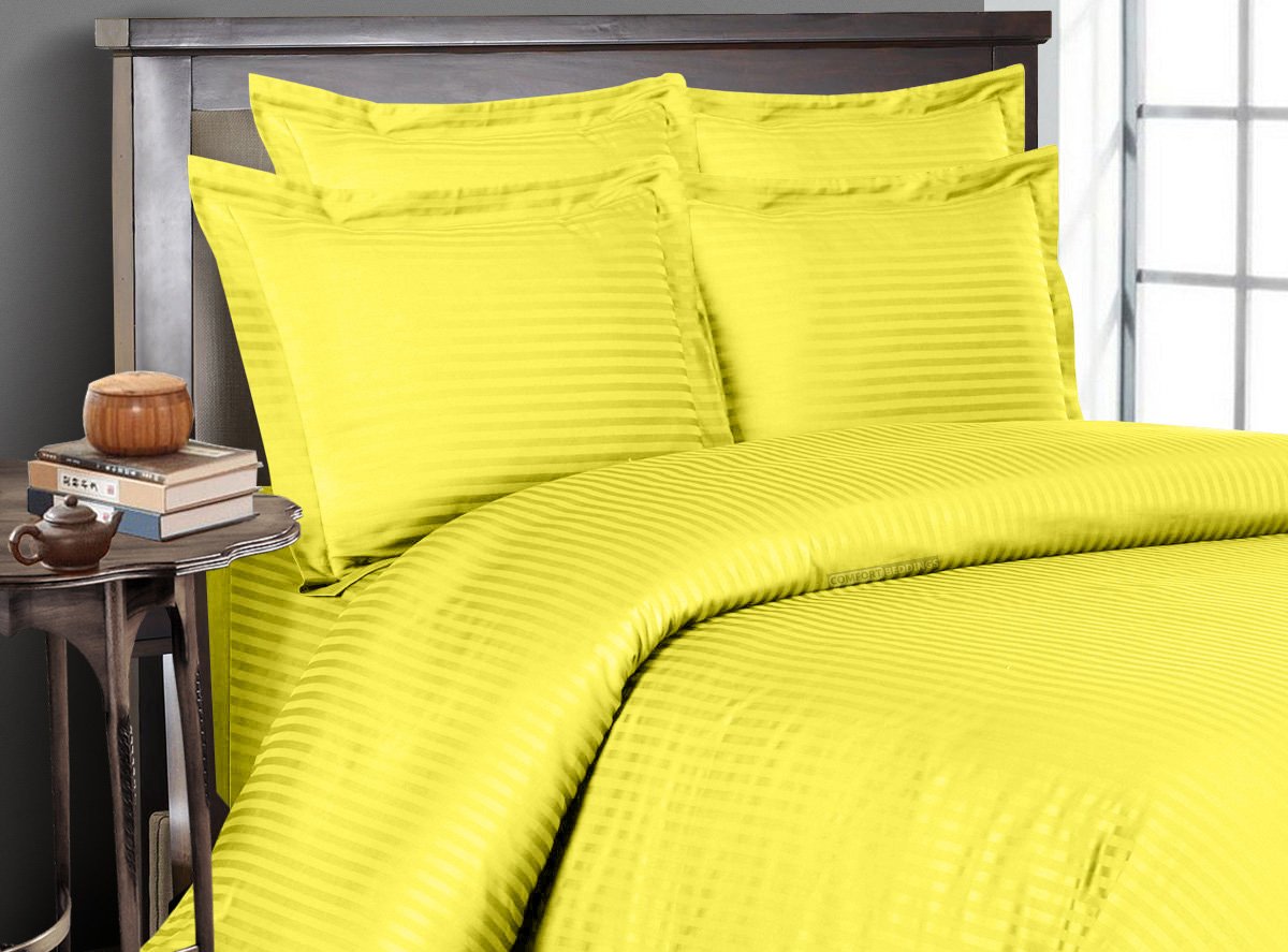 yellow stripe bed in a bag