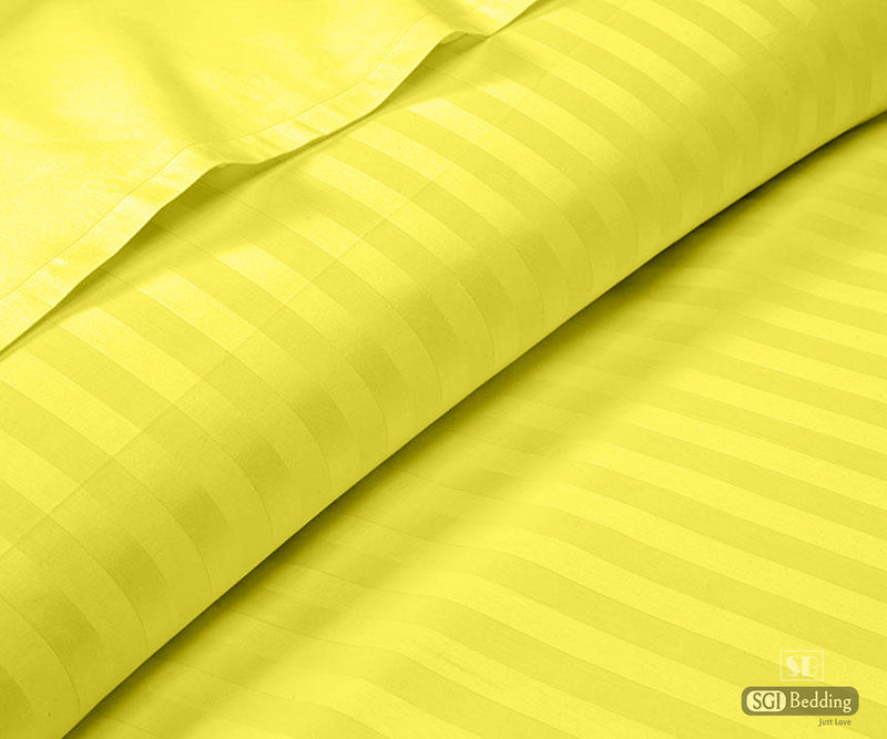 Yellow Stripe Flat Sheets Set 