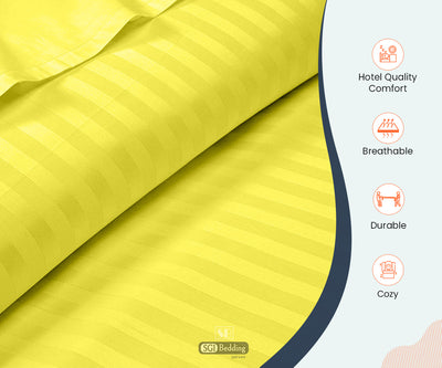 Luxury Yellow Striped Fitted Sheets