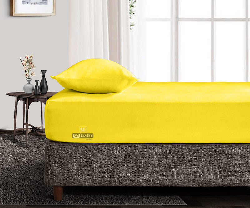 Luxury Yellow Fitted Sheets Set