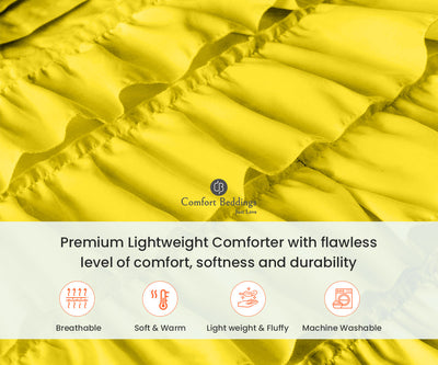 100% Egyptian Cotton Yellow ruffled comforter
