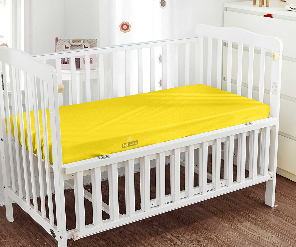 Yellow Fitted Crib Sheets 