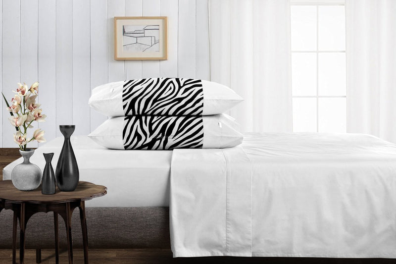 Soft luxurious zebra - white contrast pillowcases
