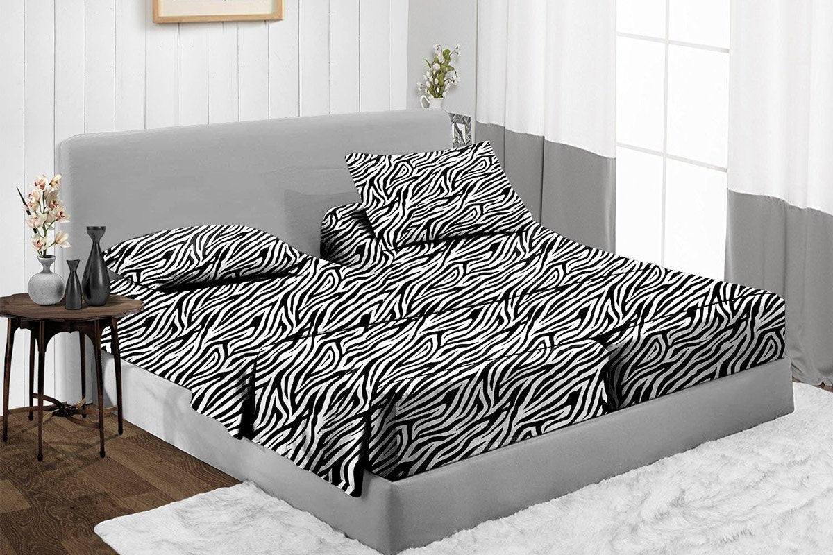 Zebra Print Split King Sheets