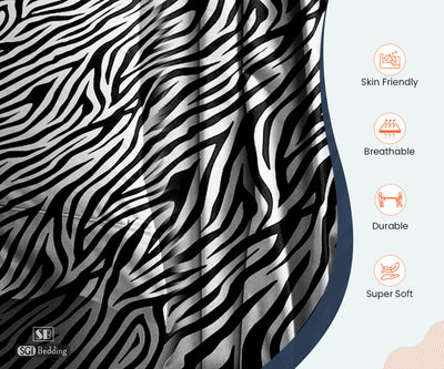 Luxury Zebra Print Flat Sheets 100% Egyptian Cotton