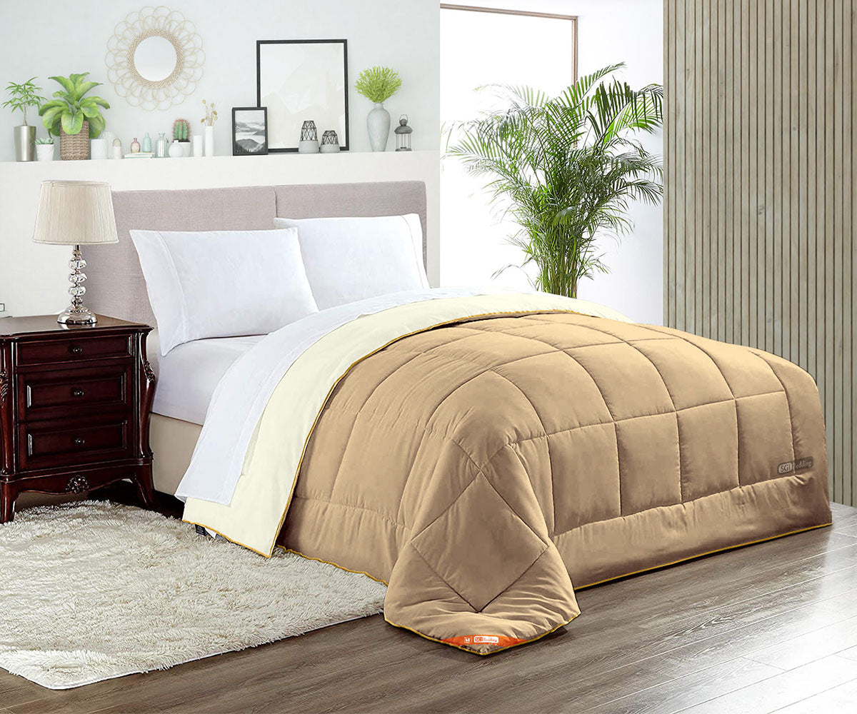 Luxury Ivory and Taupe Reversible Comforter