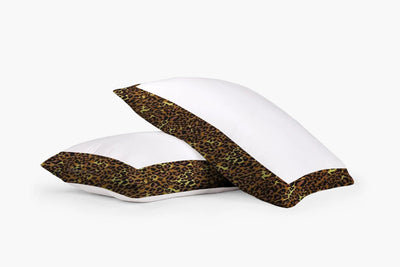 Leopard Print with White Two Tone Pillowcases Egyptian Cotton