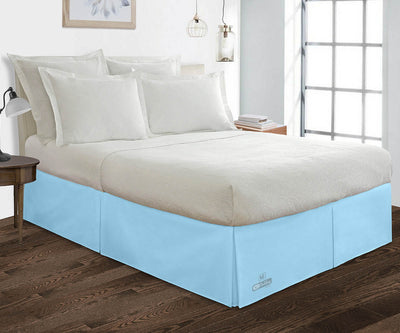 LIGHT BLUE PLEATED BED SKIRT