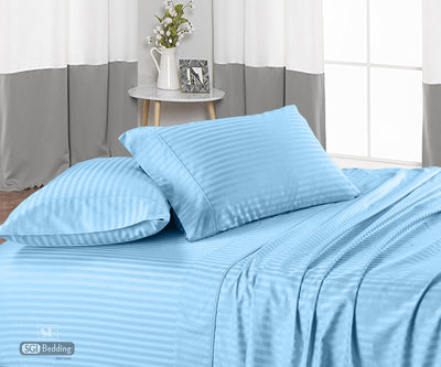 Light blue Striped Sheets Set