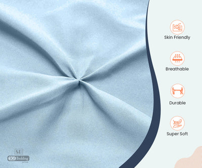 LUXURY LIGHT BLUE PINCH PLEAT DUVET COVER