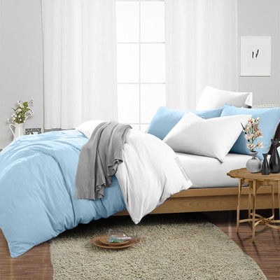 Light Blue Reversible Duvet Cover Set