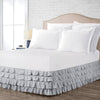 Light Grey Waterfall Ruffled Bed Skirt