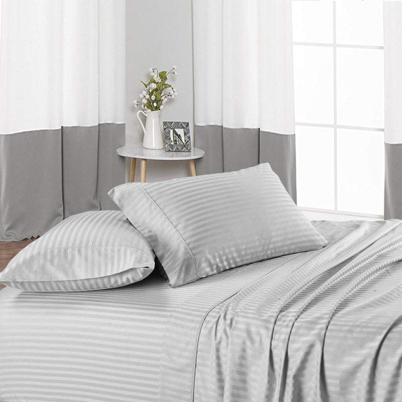 Light Grey Stripe Waterbed Sheets