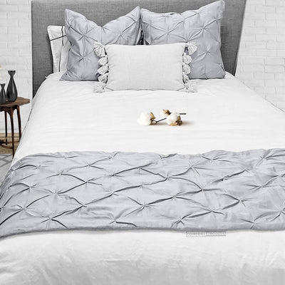 Light Grey Pinched Bed Runner