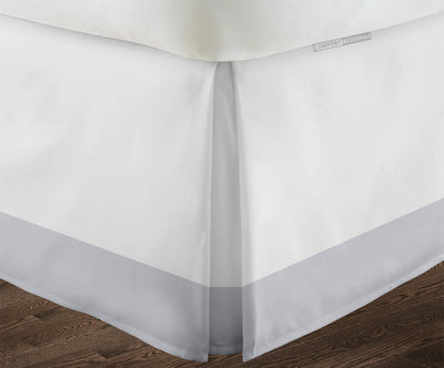 Luxury Light Grey Two Tone Bed Skirt