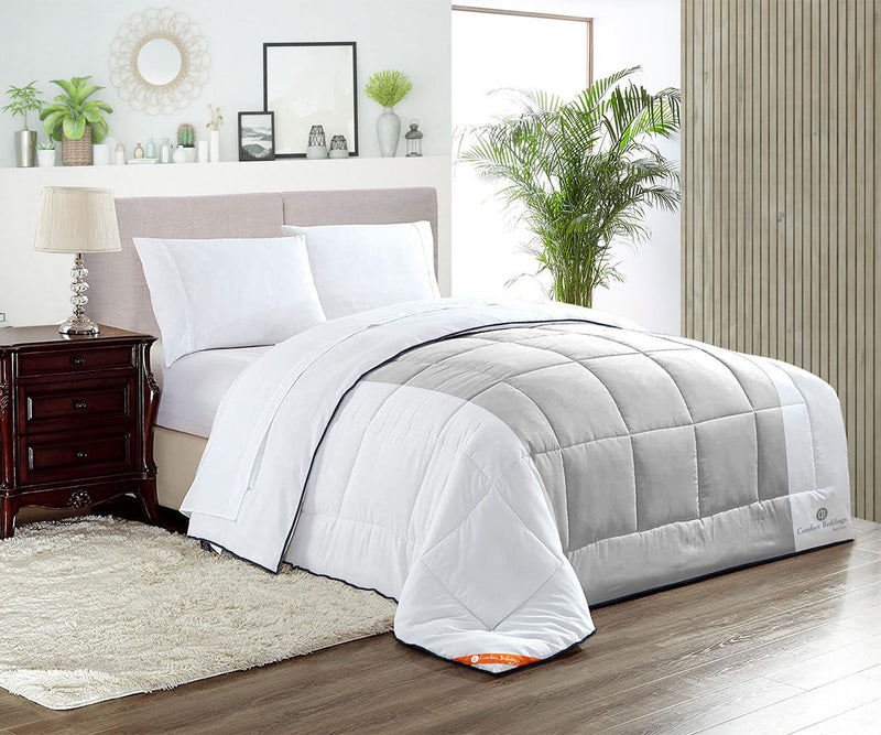 Light Grey Contrast Comforter Set