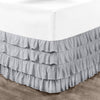 Light Grey Waterfall Ruffle Bed Skirt