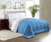 Luxury Light Grey and Mediterranean Blue Reversible Comforter