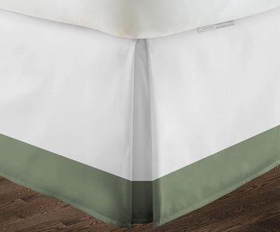 100% Egyptian cotton Moss with White Two Tone Bed Skirt