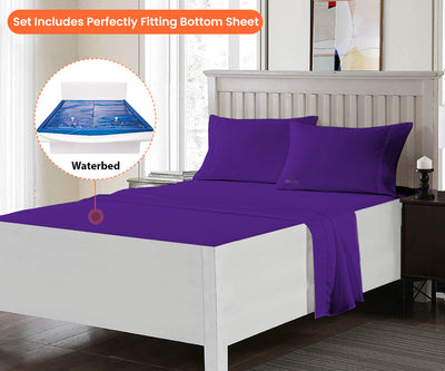 Purple Waterbed Sheet Set